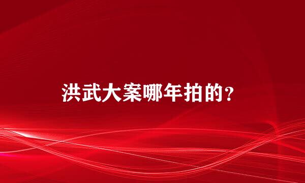 洪武大案哪年拍的？