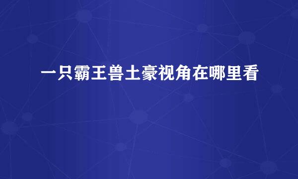 一只霸王兽土豪视角在哪里看