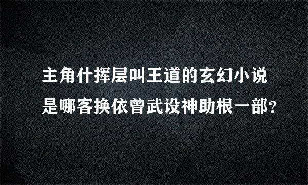 主角什挥层叫王道的玄幻小说是哪客换依曾武设神助根一部？