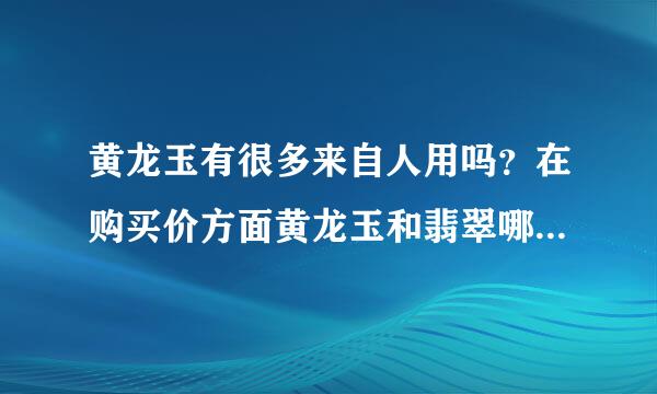 黄龙玉有很多来自人用吗？在购买价方面黄龙玉和翡翠哪个价位比较实在呢？