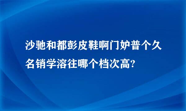 沙驰和都彭皮鞋啊门妒普个久名销学溶往哪个档次高?