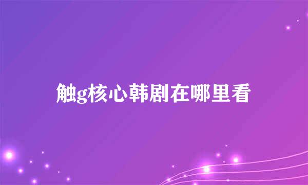 触g核心韩剧在哪里看