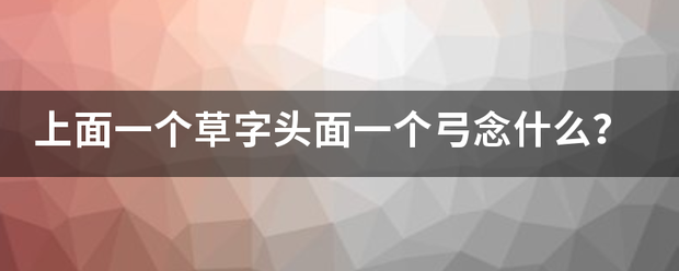 上面一个草字头面一个弓念什么？