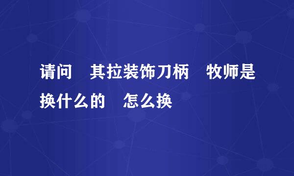 请问 其拉装饰刀柄 牧师是换什么的 怎么换