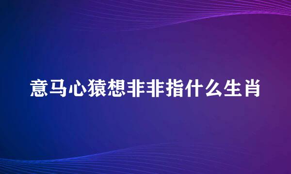 意马心猿想非非指什么生肖