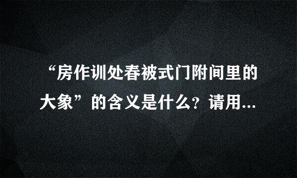 “房作训处春被式门附间里的大象”的含义是什么？请用简洁的语言概括