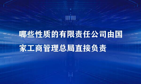 哪些性质的有限责任公司由国家工商管理总局直接负责