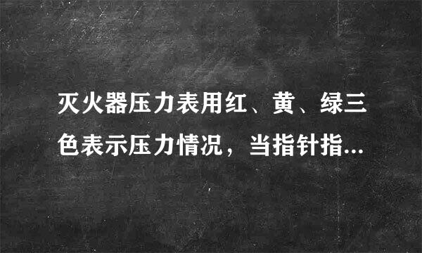 灭火器压力表用红、黄、绿三色表示压力情况，当指针指在来自绿色区域表示什么？