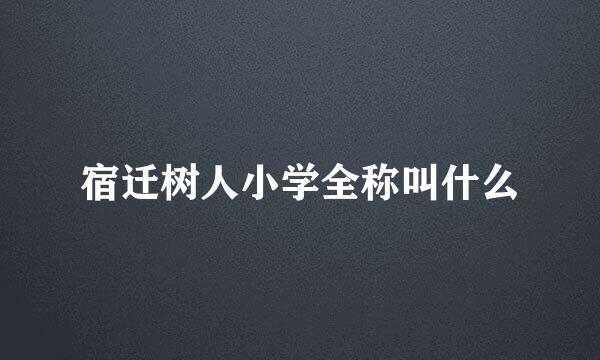 宿迁树人小学全称叫什么