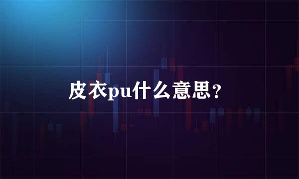 皮衣pu什么意思？