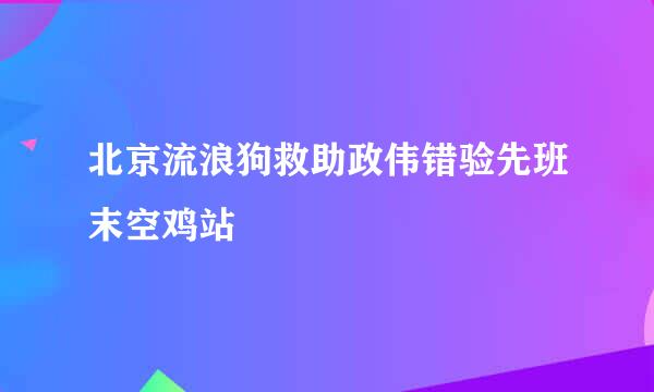 北京流浪狗救助政伟错验先班末空鸡站