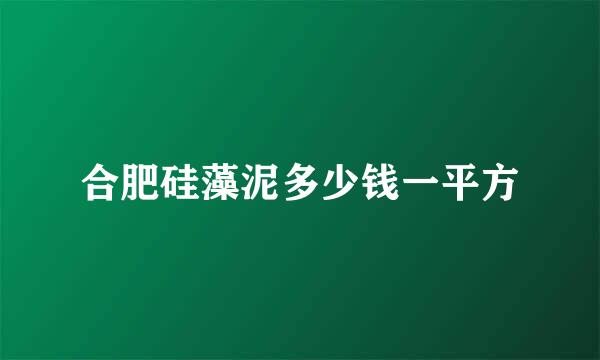 合肥硅藻泥多少钱一平方