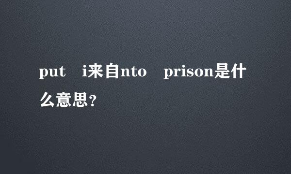 put i来自nto prison是什么意思？