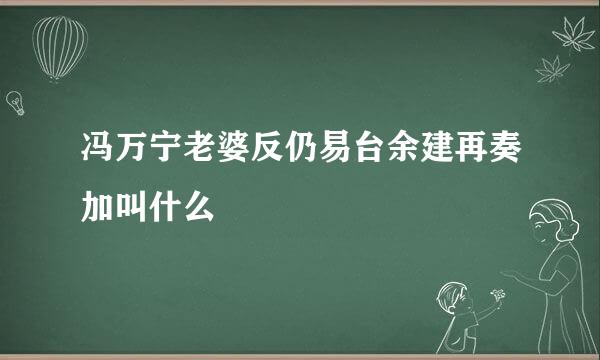 冯万宁老婆反仍易台余建再奏加叫什么