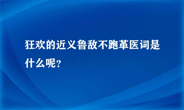 狂欢的近义鲁敌不跑革医词是什么呢？