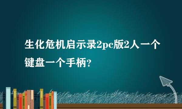 生化危机启示录2pc版2人一个键盘一个手柄？