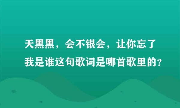 天黑黑，会不银会，让你忘了我是谁这句歌词是哪首歌里的？