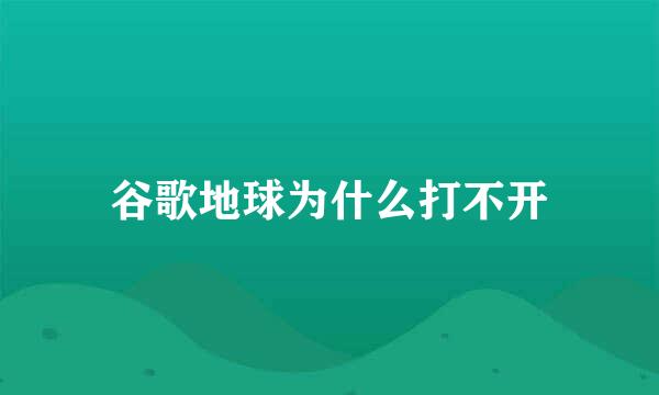 谷歌地球为什么打不开