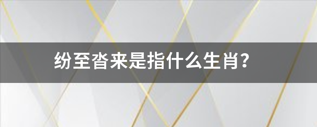 纷至沓来是指什么生肖？