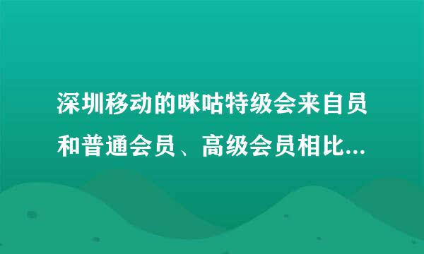 深圳移动的咪咕特级会来自员和普通会员、高级会员相比有评台哪些特权？需要怎么升级？