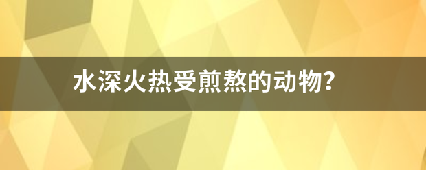 水深火热受煎熬的动物？