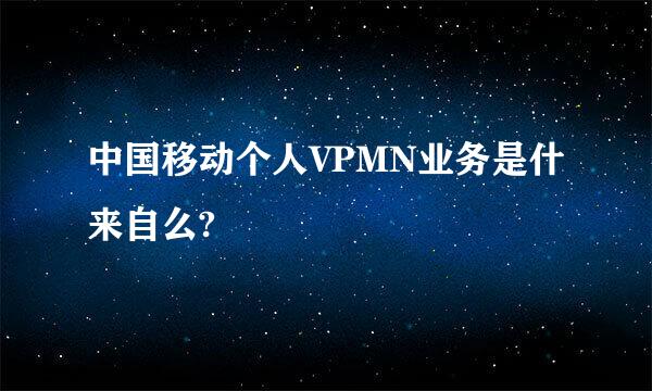 中国移动个人VPMN业务是什来自么?