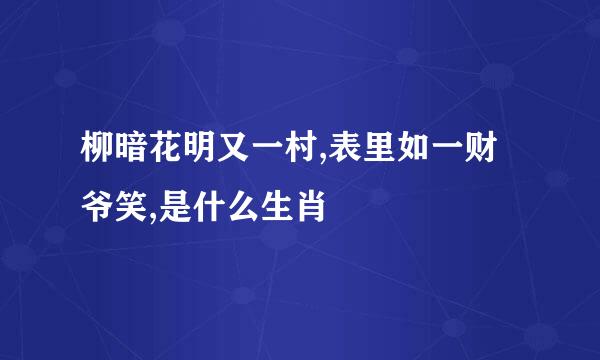 柳暗花明又一村,表里如一财爷笑,是什么生肖