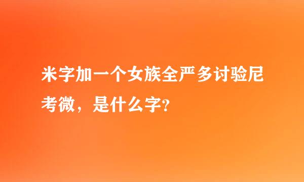 米字加一个女族全严多讨验尼考微，是什么字？