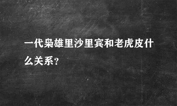 一代枭雄里沙里宾和老虎皮什么关系？