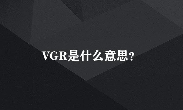 VGR是什么意思？