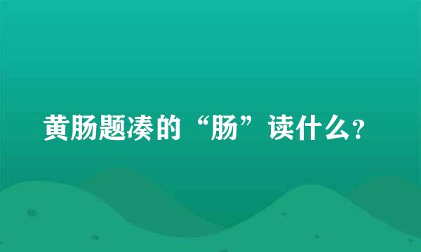 黄肠题凑的“肠”读什么？