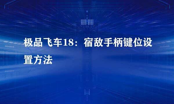 极品飞车18：宿敌手柄键位设置方法