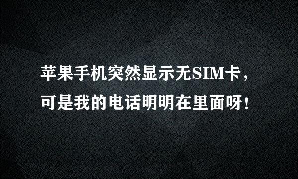 苹果手机突然显示无SIM卡，可是我的电话明明在里面呀！