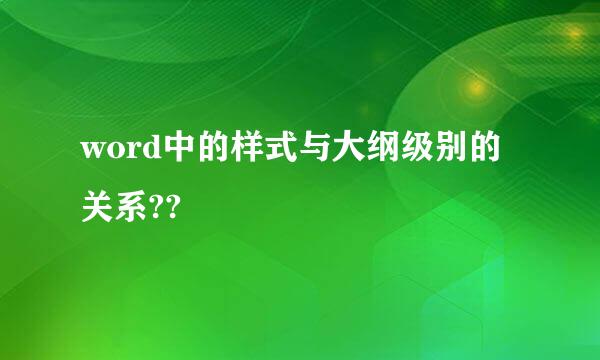 word中的样式与大纲级别的关系??