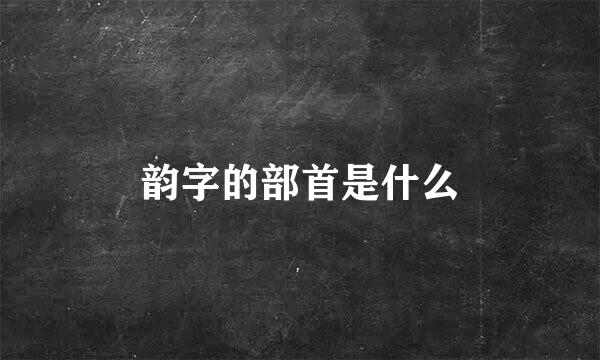 韵字的部首是什么