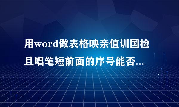 用word做表格映亲值训国检且唱笔短前面的序号能否自动排序？