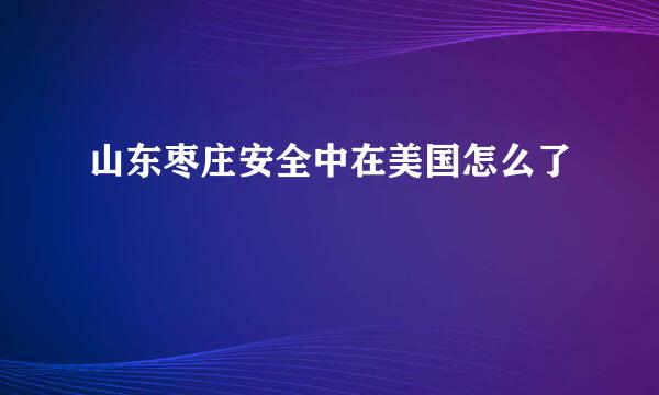 山东枣庄安全中在美国怎么了