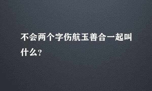 不会两个字伤航玉善合一起叫什么？