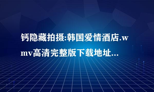 钙隐藏拍摄:韩国爱情酒店.wmv高清完整版下载地址有么?跪谢