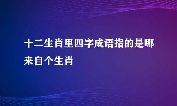 十二生肖里四字成语指的是哪来自个生肖