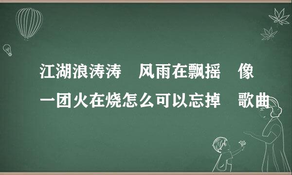 江湖浪涛涛 风雨在飘摇 像一团火在烧怎么可以忘掉 歌曲