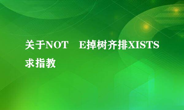 关于NOT E掉树齐排XISTS求指教