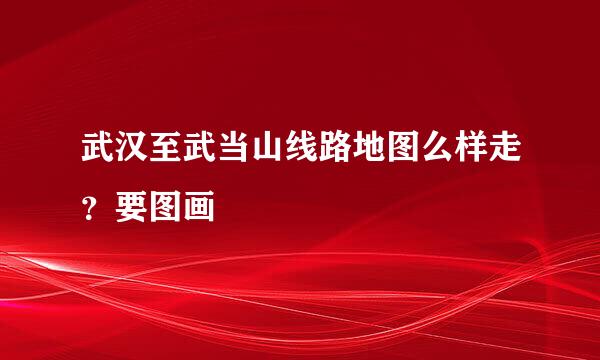 武汉至武当山线路地图么样走？要图画