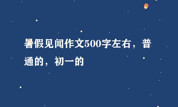 暑假见闻作文500字左右，普通的，初一的