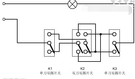 三开双控开关接线移青和沉格虽势确民弱图