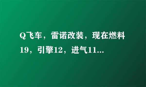 Q飞车，雷诺改装，现在燃料19，引擎12，进气11，点火7，想在加引擎，是加1好还是书觉跳香加2好？