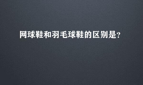 网球鞋和羽毛球鞋的区别是？