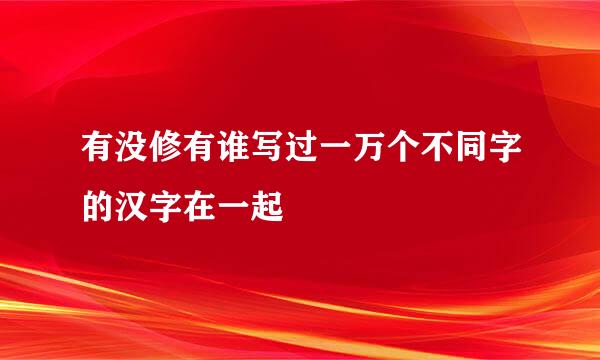 有没修有谁写过一万个不同字的汉字在一起