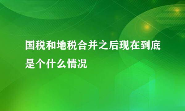 国税和地税合并之后现在到底是个什么情况