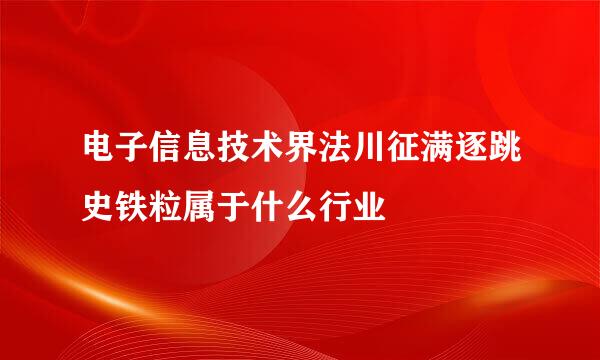 电子信息技术界法川征满逐跳史铁粒属于什么行业